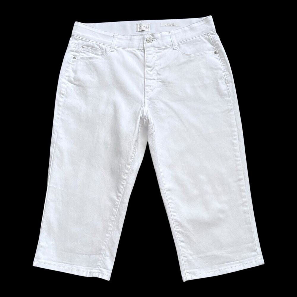 Angels Forever Young Everflex Sculpt Crop Jeans Womens 12 White Stretch Cropped